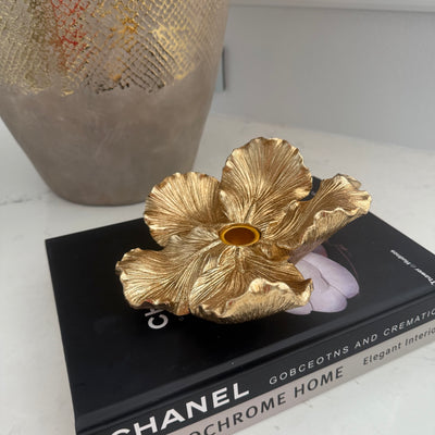 Orchid  Gold Candle holder - Luscious Homewares