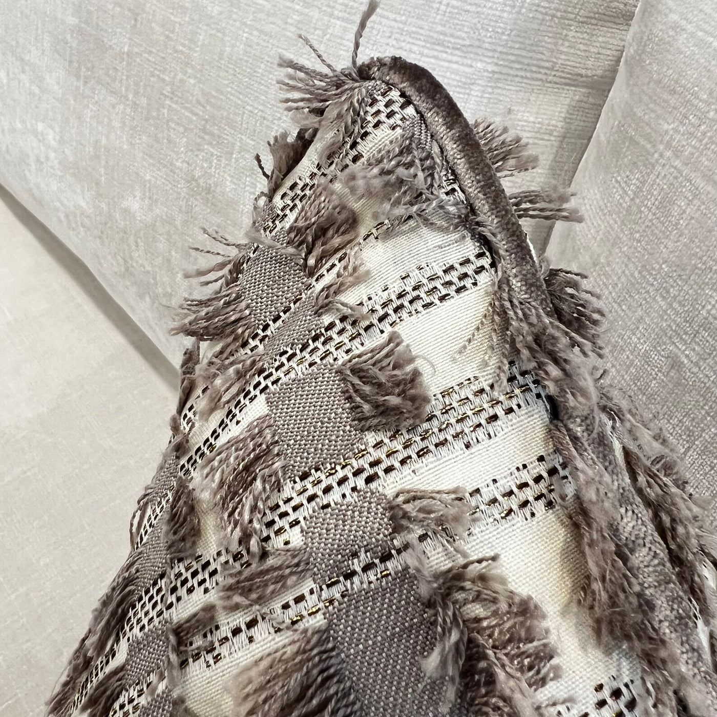 Dante taupe cushion - Luscious Homewares