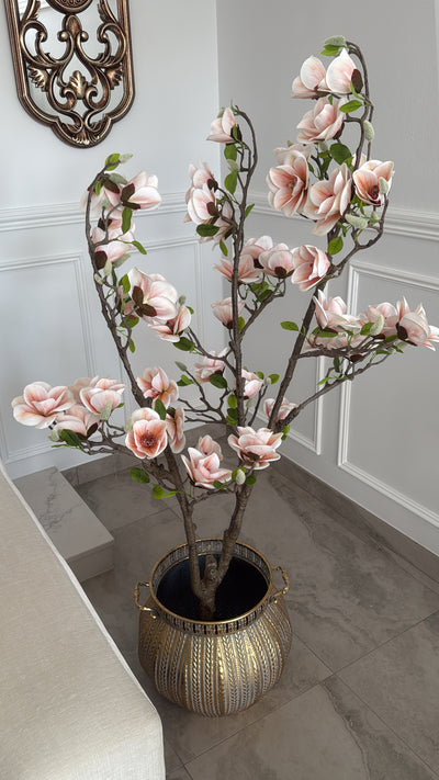 Magnolia artificial plant tree / gold pot - Luscious Homewares