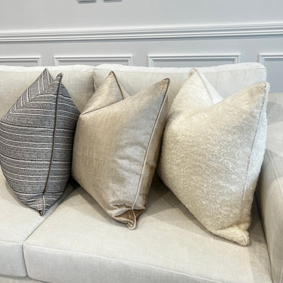 Delanie champagne cushion - Luscious Homewares