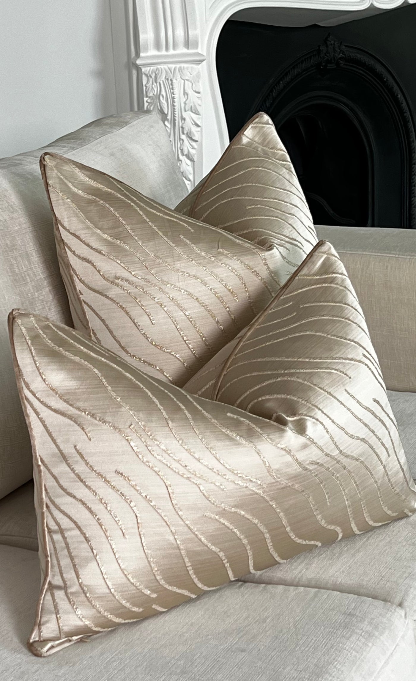 Serpent champagne cushion - Luscious Homewares