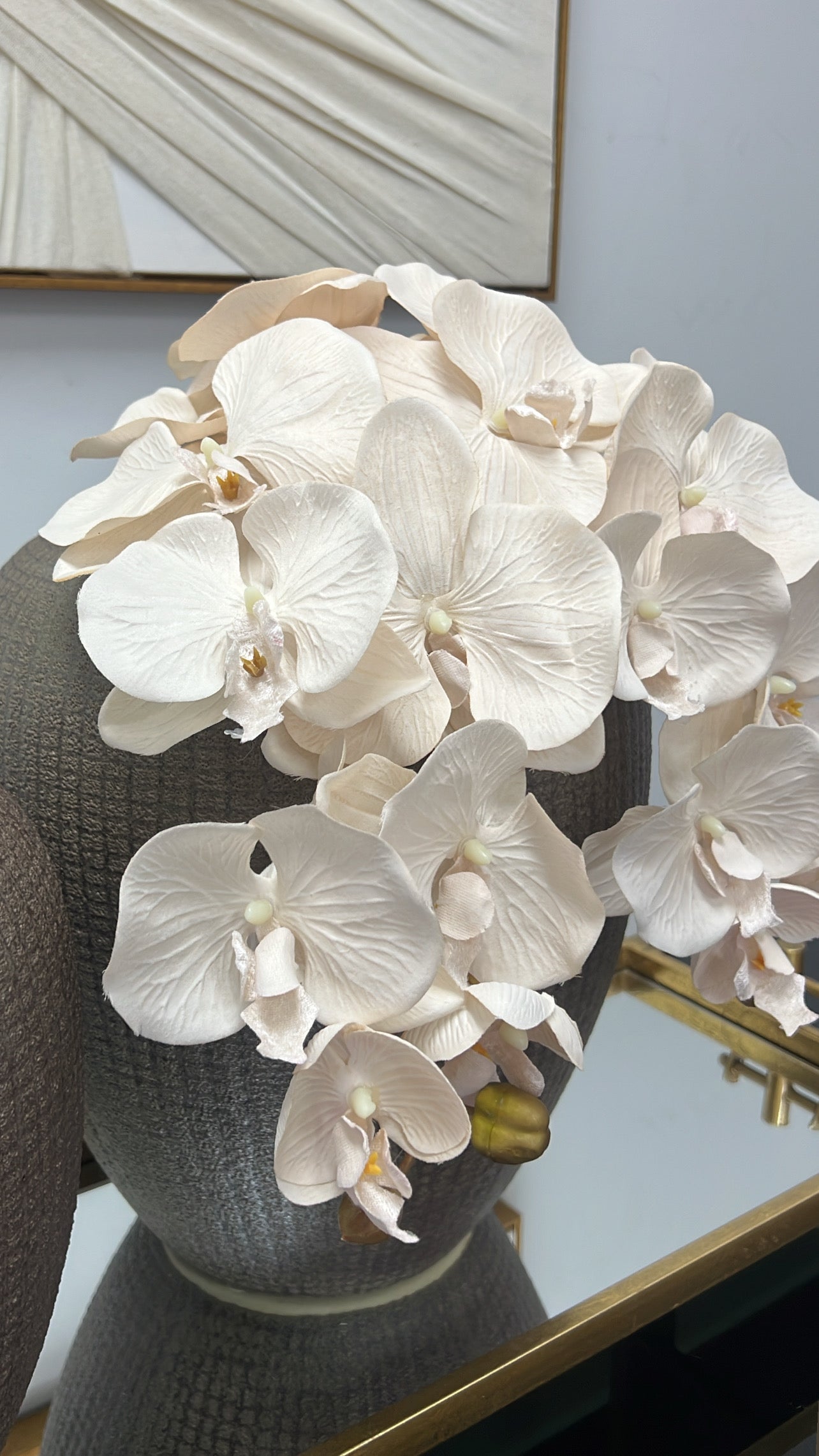 Soft nude large orchid flower stem - Luscious Homewares
