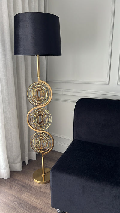 Orbit Floor lamp black velvet shade