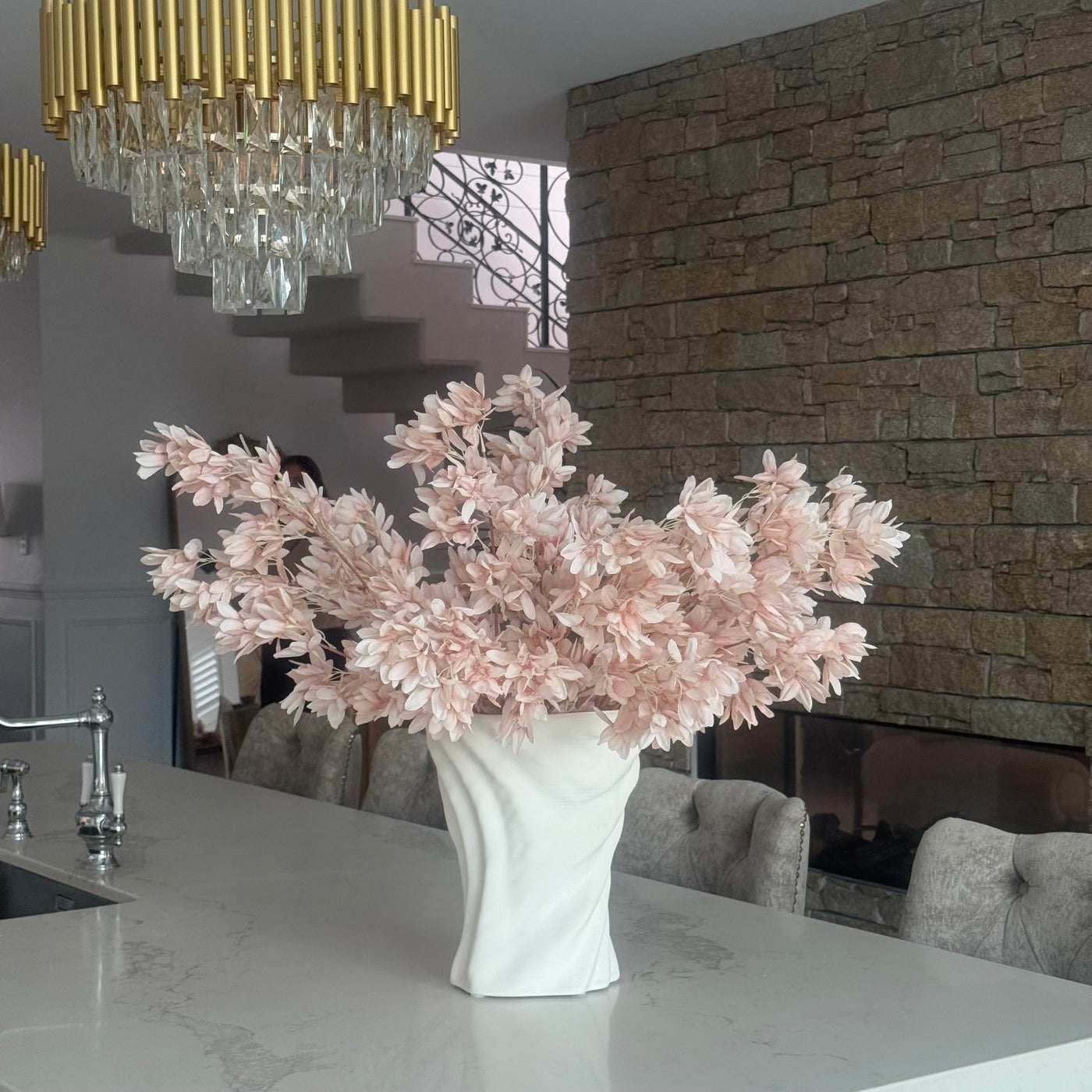 Pale pink Petal Cherry blossom branch 120 cm stem