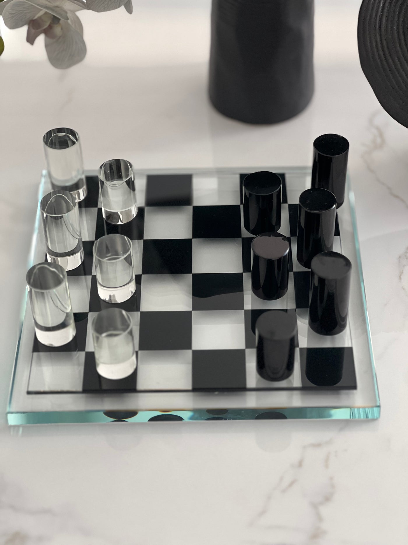 Chess black crystal and crystal - Luscious Homewares
