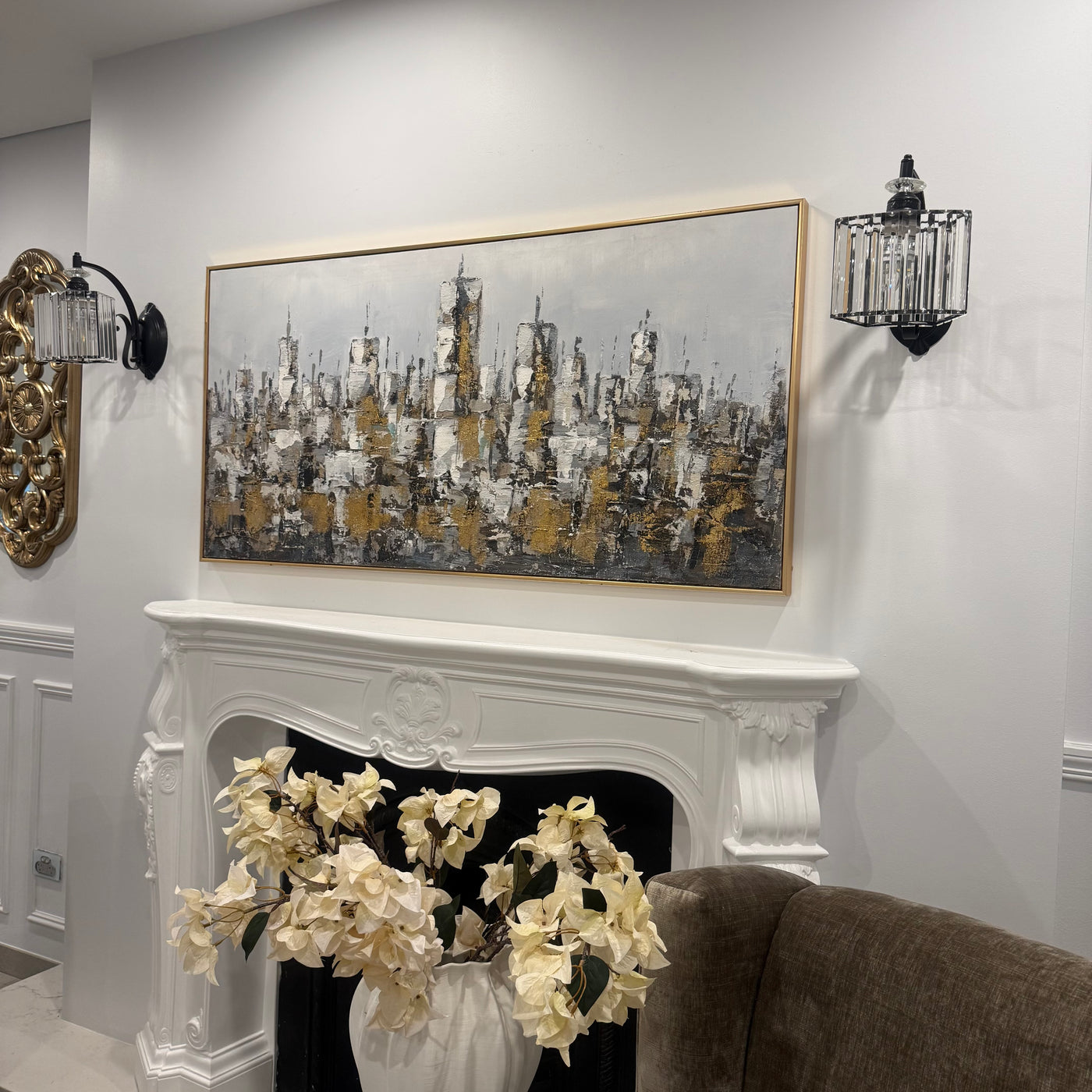 Metropolis wall art gold frame - Luscious Homewares