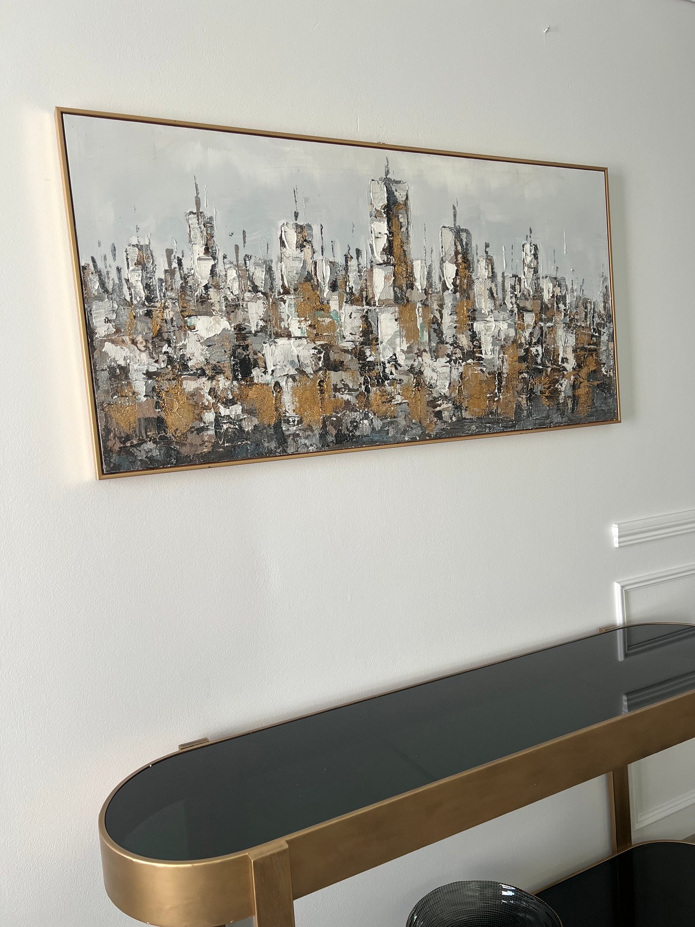 Metropolis wall art gold frame - Luscious Homewares
