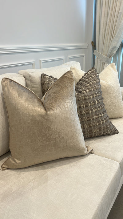 Dante taupe cushion - Luscious Homewares