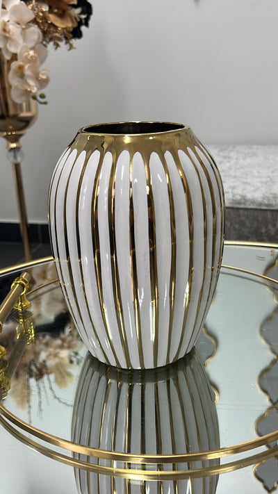 Gold striped vase - Luscious Homewares