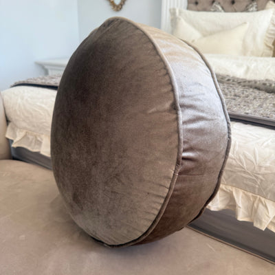 Dark champagne round cushion 50cm diameter - Luscious Homewares