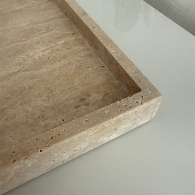 Travertine Stone square tray 25x25cm - Luscious Homewares