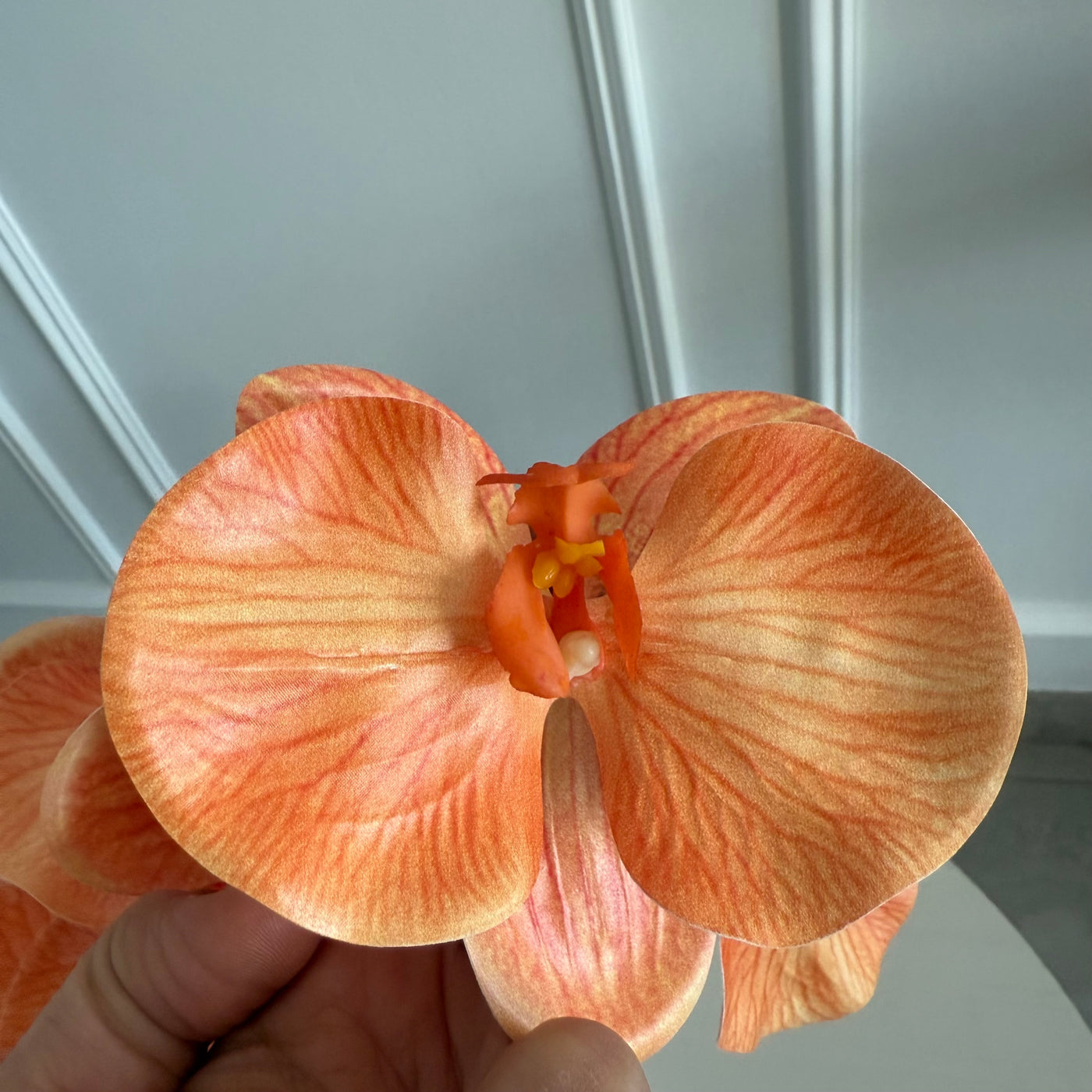 Orange real touch vein orchid - Luscious Homewares