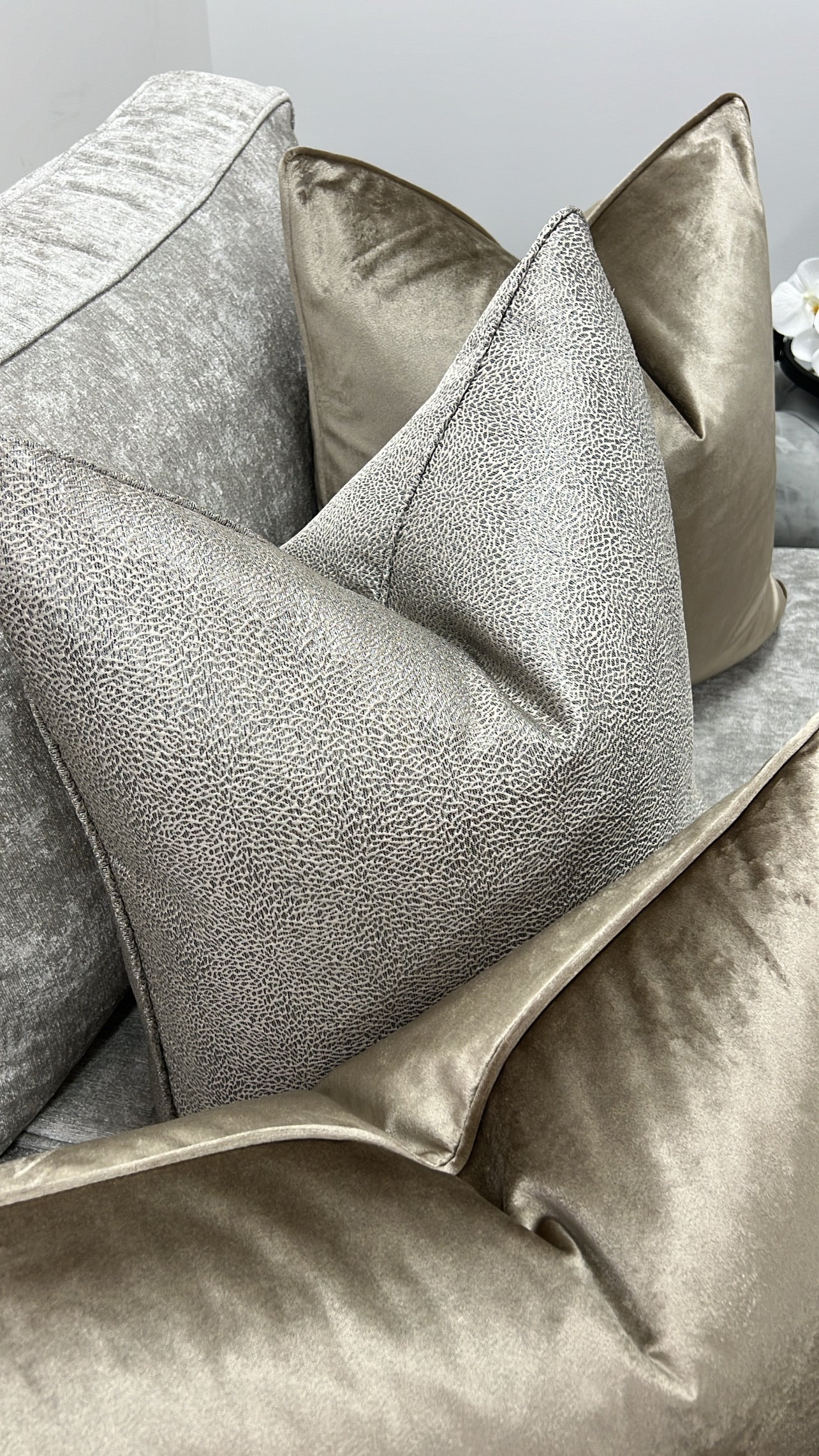 Luxury dark champagne cushion - Luscious Homewares