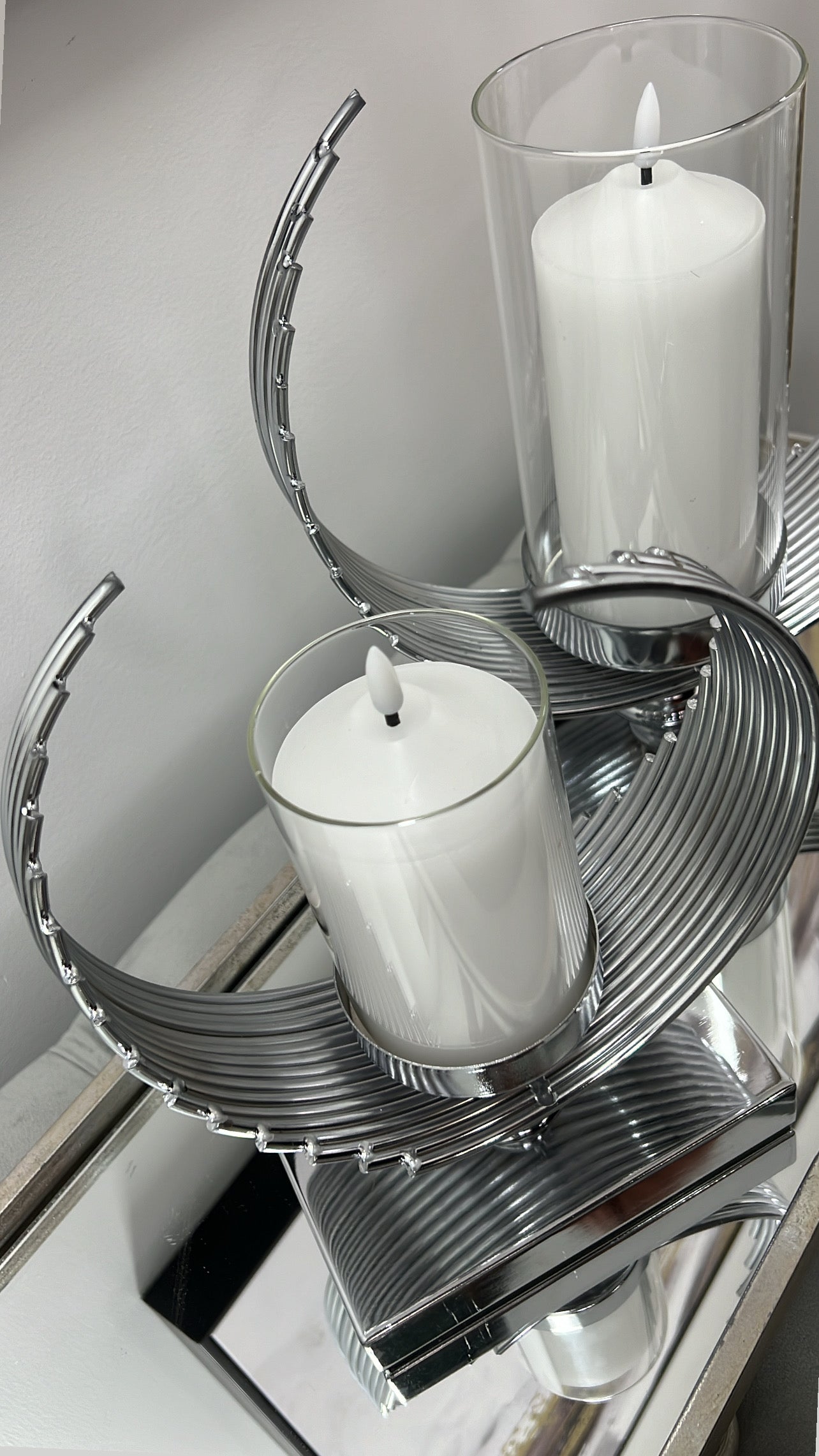 Cirque Silver candle holder - Luscious Homewares