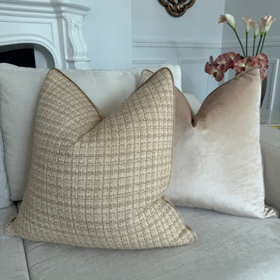 Luxury oyster beige cushion - Luscious Homewares