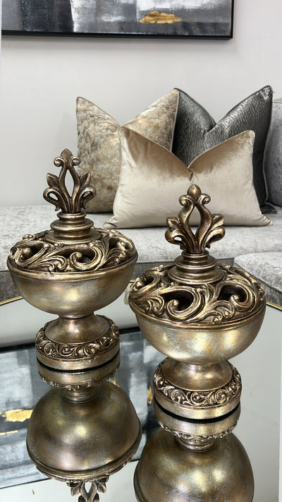 Victorian rustic gold jars - Luscious Homewares