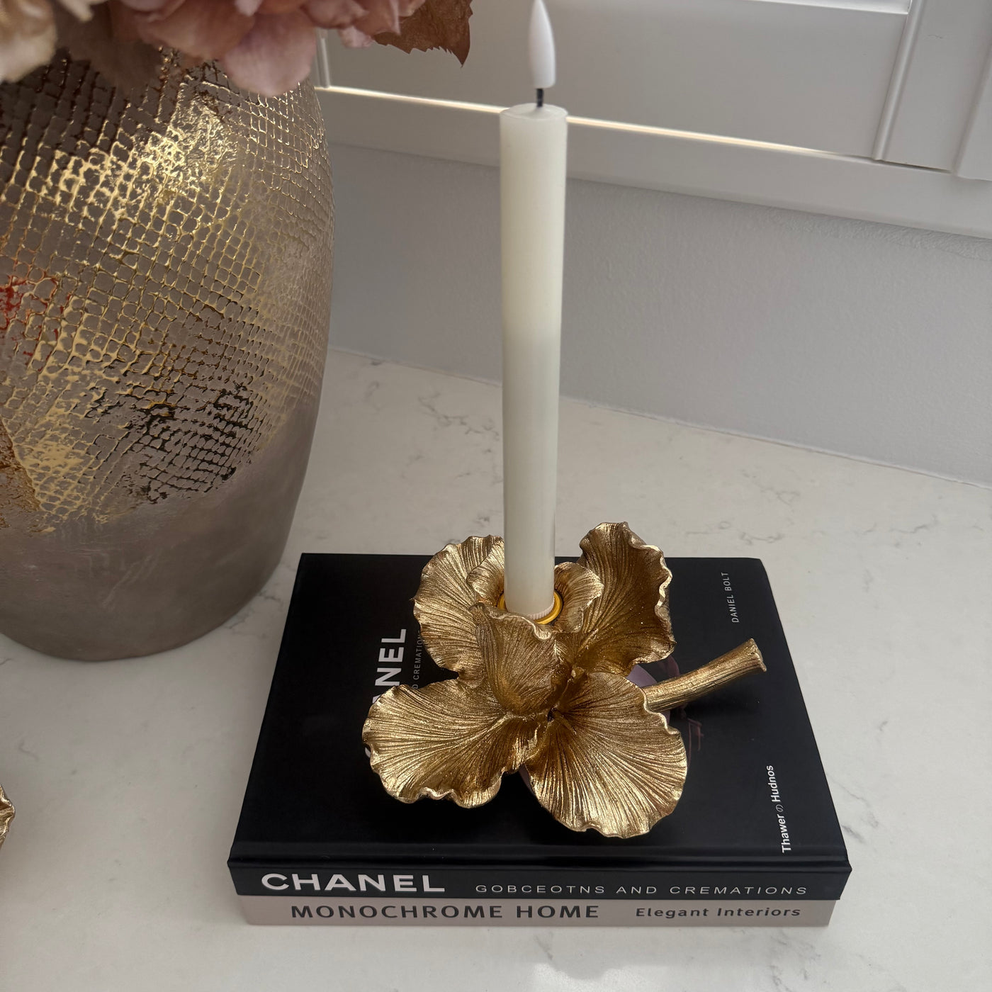 Blossom Gold Candle holder - Luscious Homewares