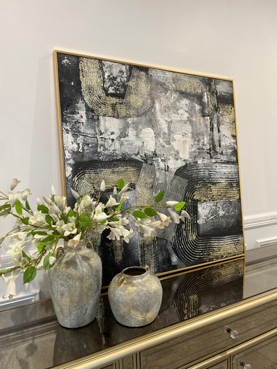 Gold and black abstract frame wall art - Luscious Homewares