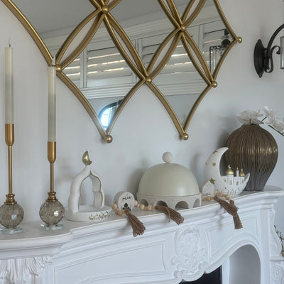 Ramadan gold and white tray ornament