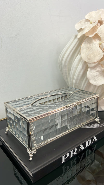 Porcha silver tissue box