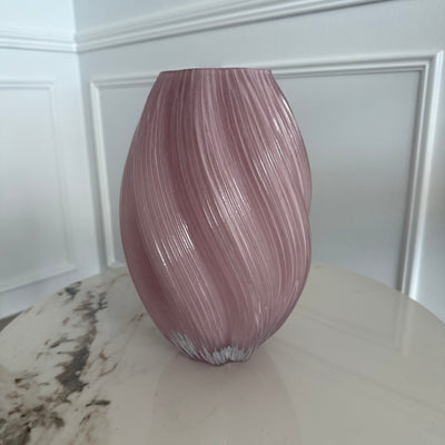 Julie swirl pink Glass vase - Luscious Homewares