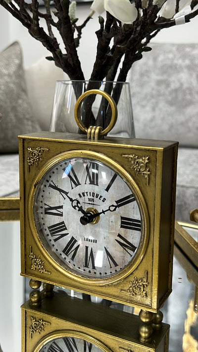 Amanda gold pewter clock - Luscious Homewares