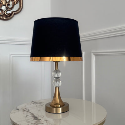 Mila Crystal gold table Lamp black shade