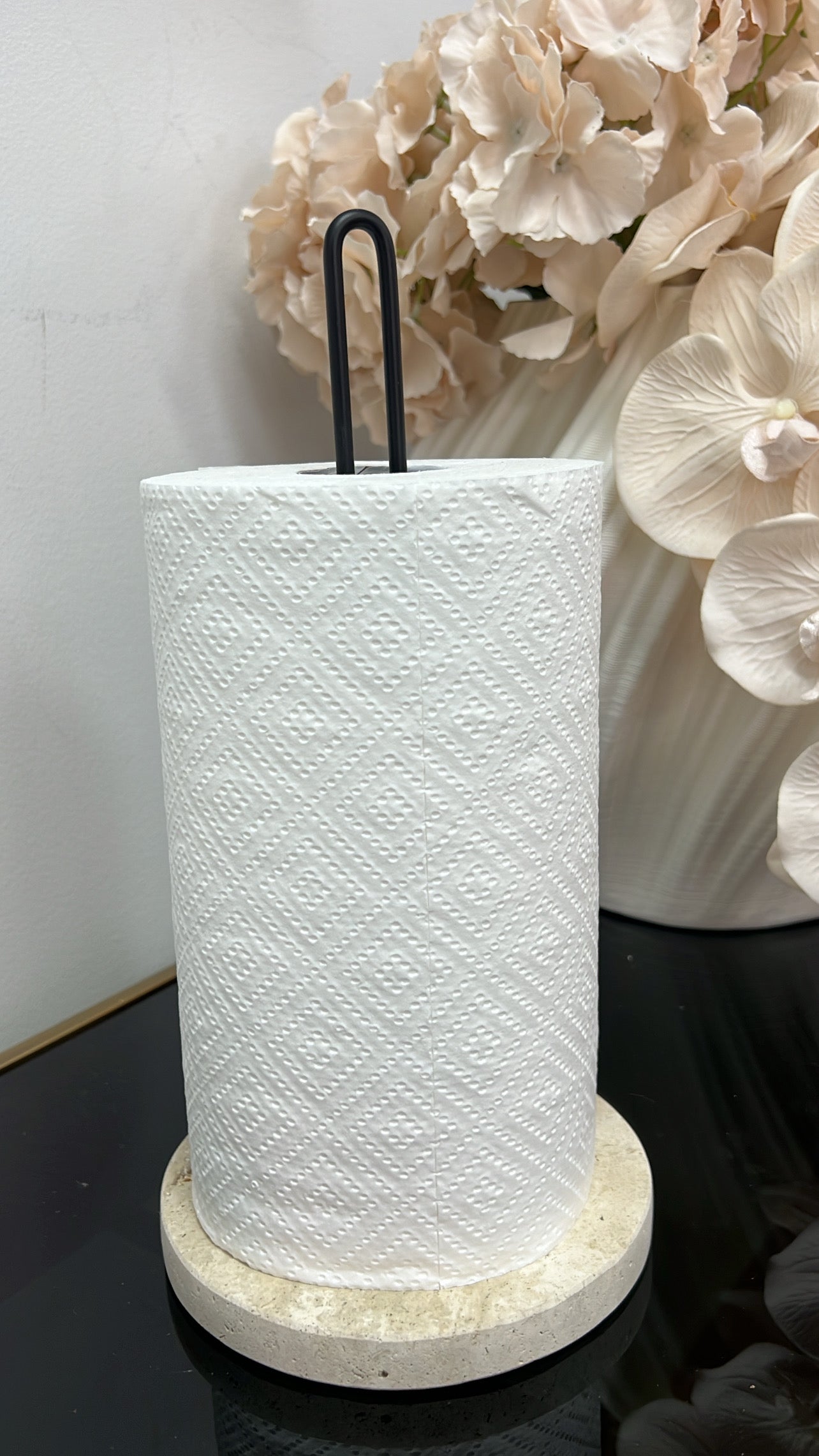 Travertine stone Paper towel holder