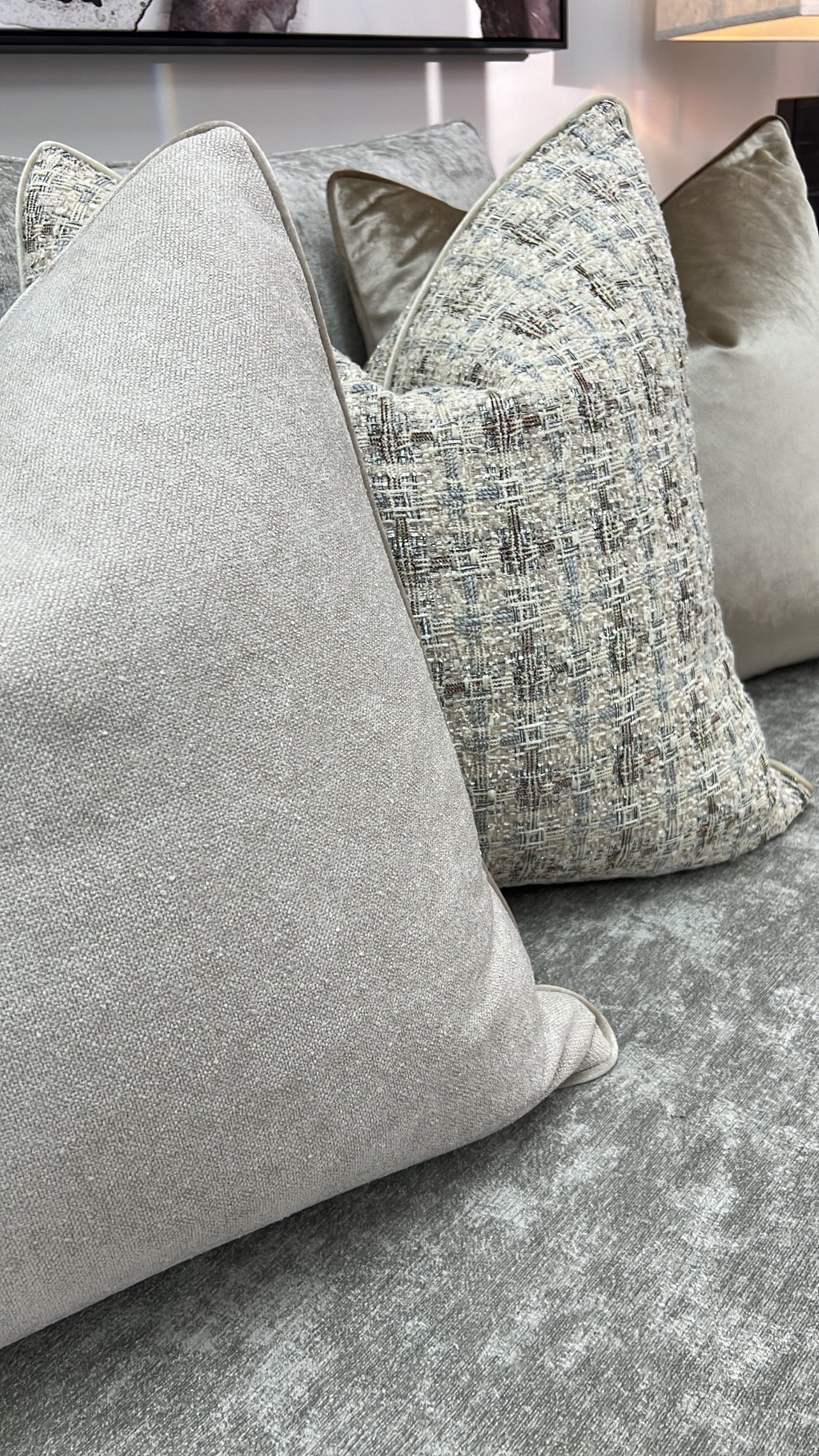 Twine tweed cushion  55x55 - Luscious Homewares