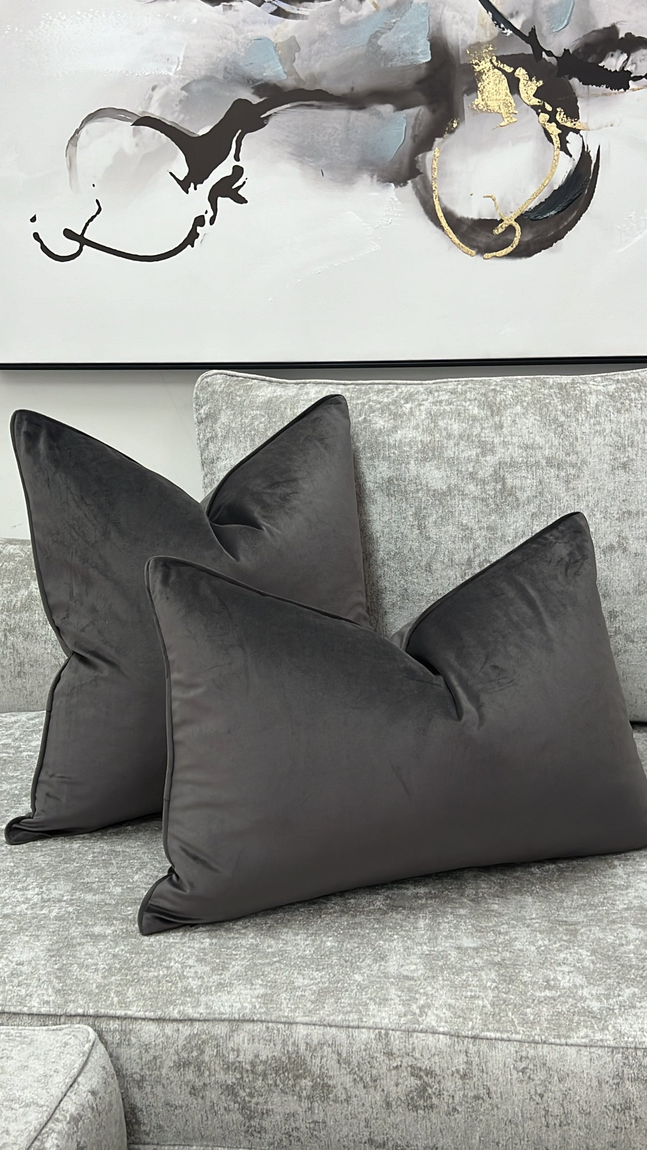 Luxe iron grey cushion - Luscious Homewares