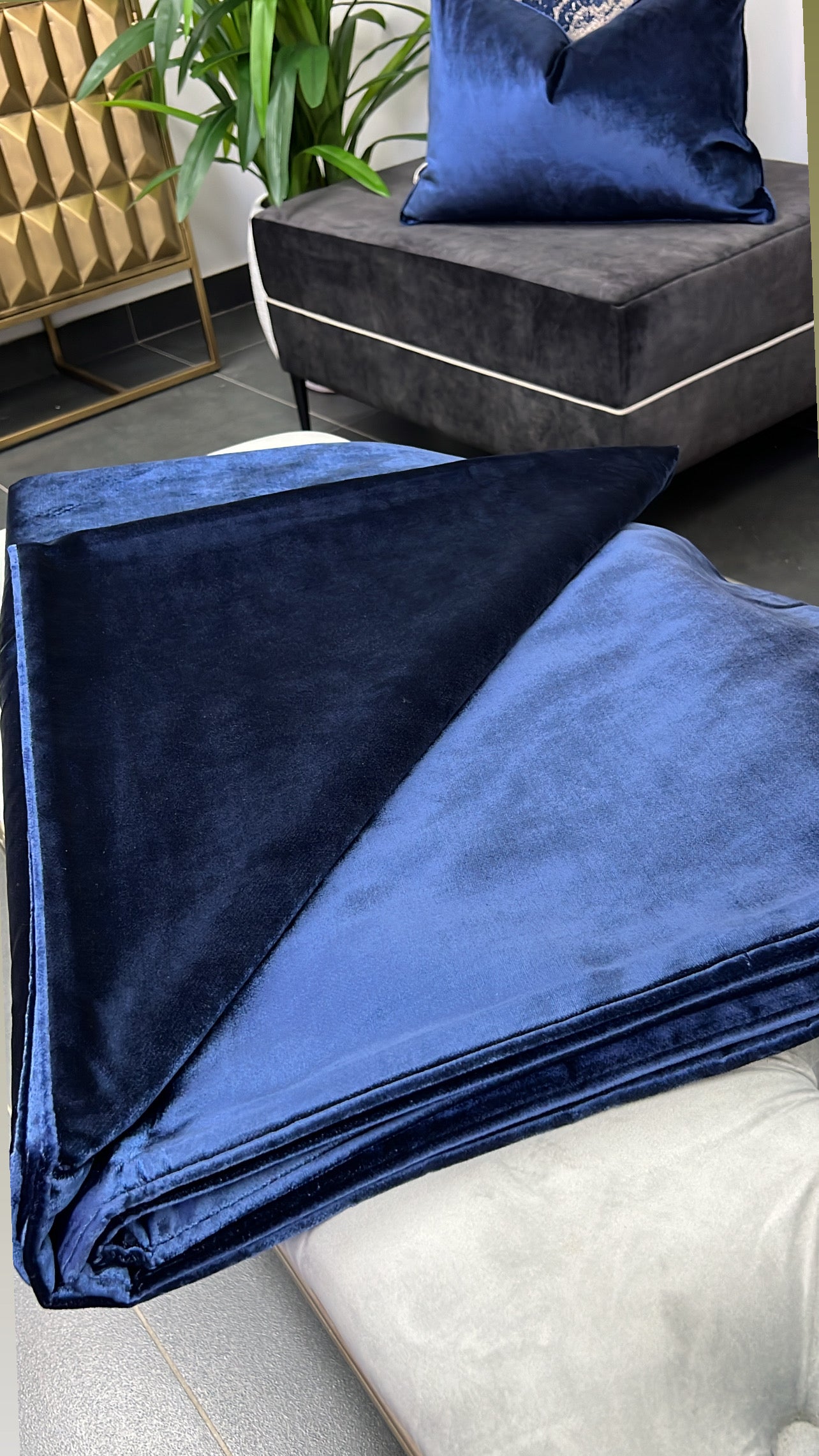 De luxe navy throw 140x220cm