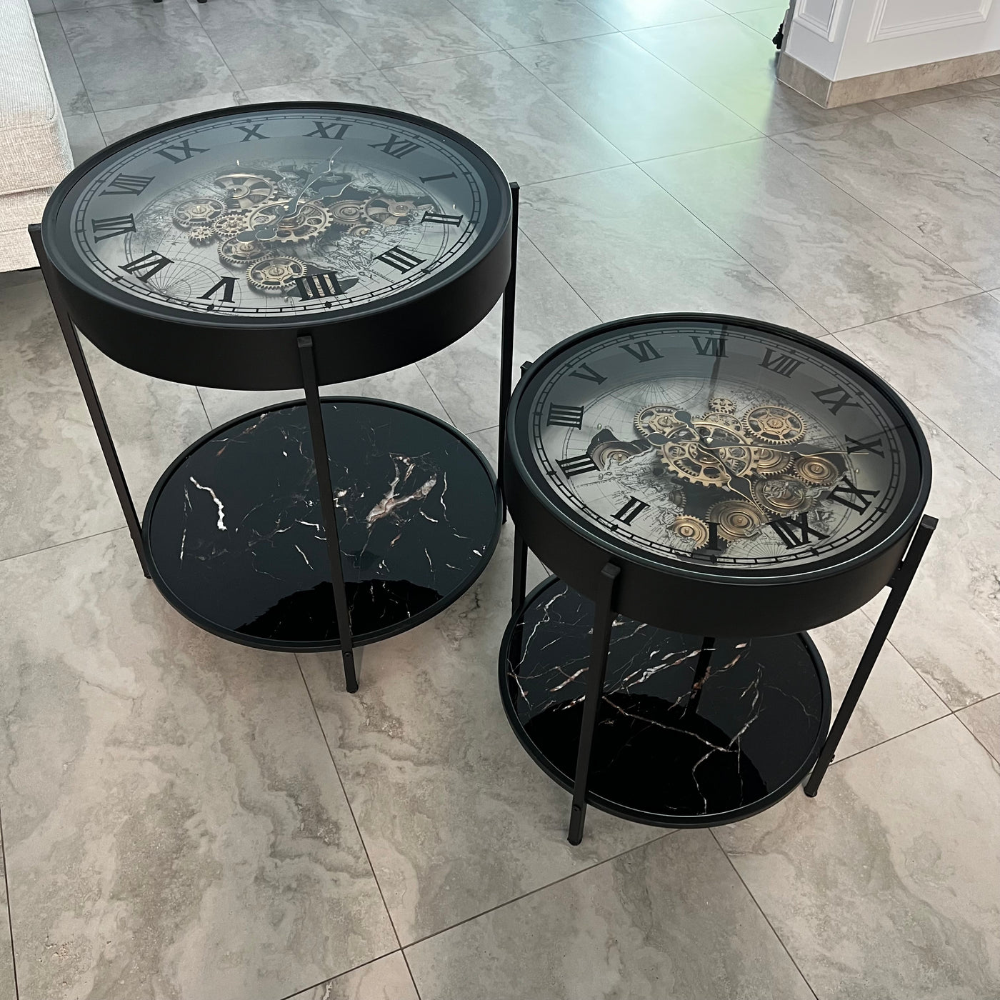 Industrial Mechanical gear Clock Table - Luscious Homewares