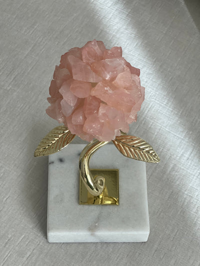 Rose Quartz flower marble stand - Luscious Homewares