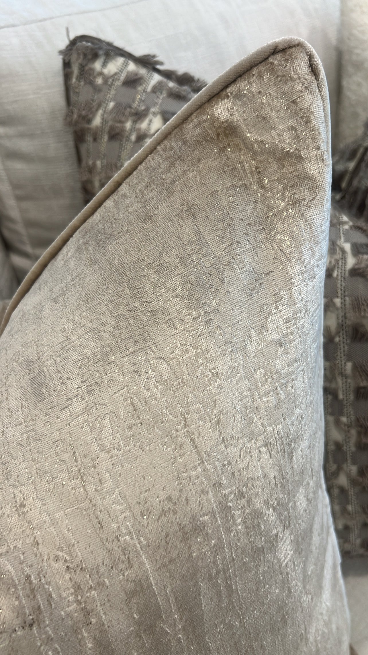 Delanie champagne cushion - Luscious Homewares