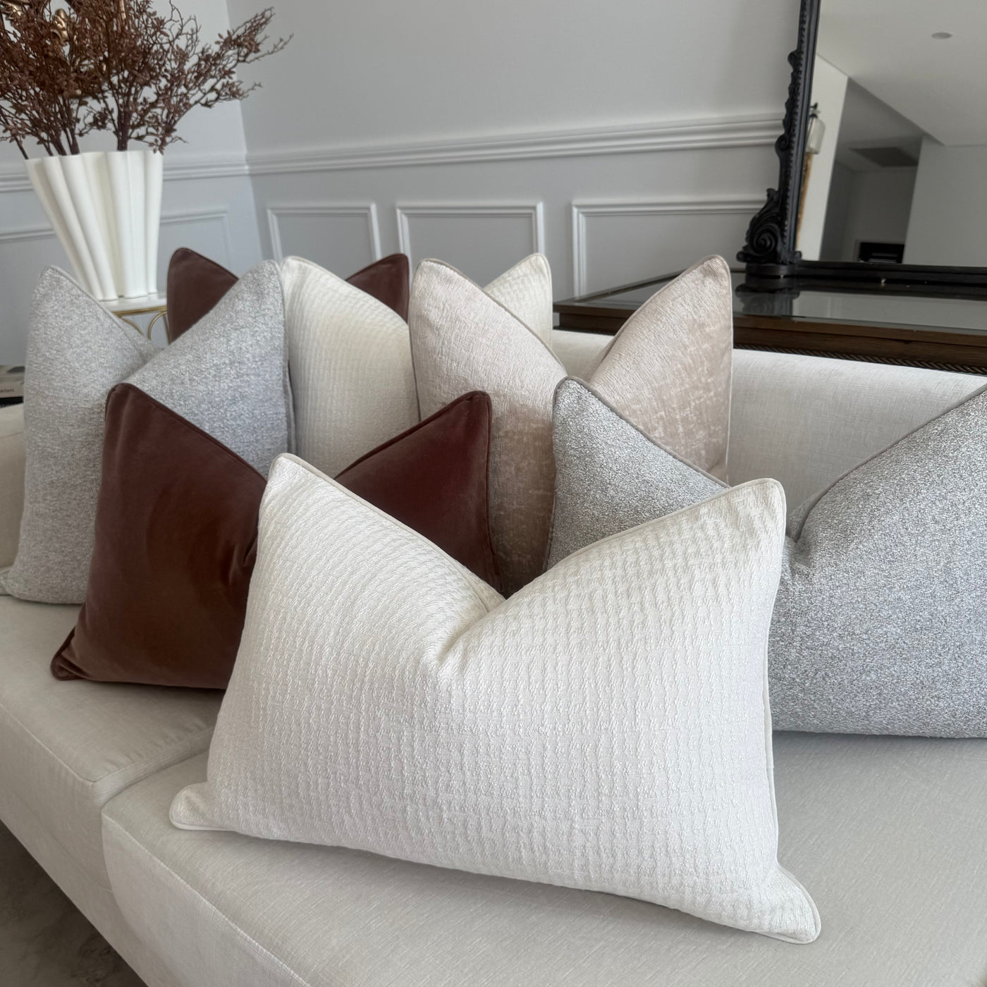Bianca off white cushion - Luscious Homewares