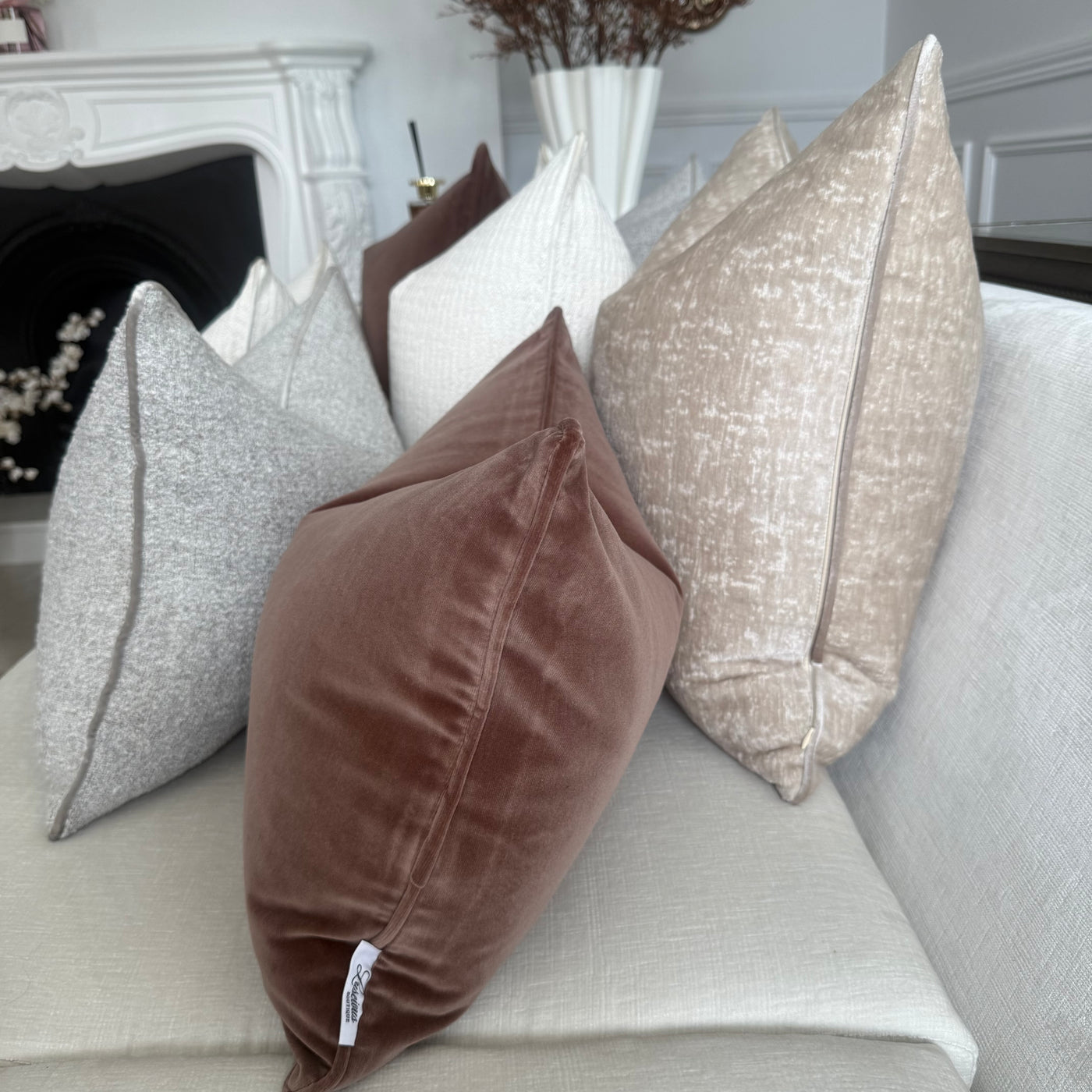 Rena latte cushion - Luscious Homewares