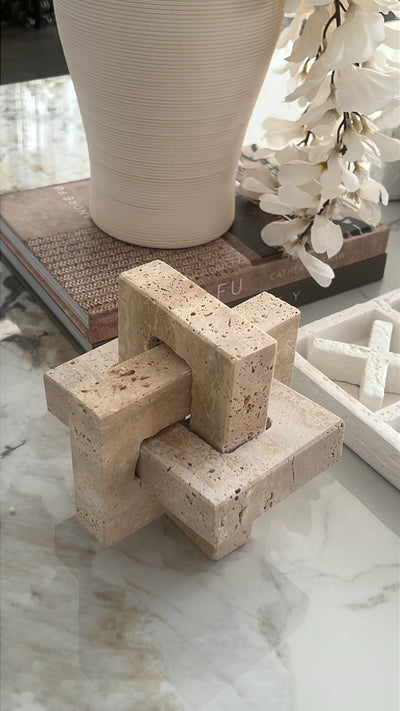 Travertine Stone knot - Luscious Homewares