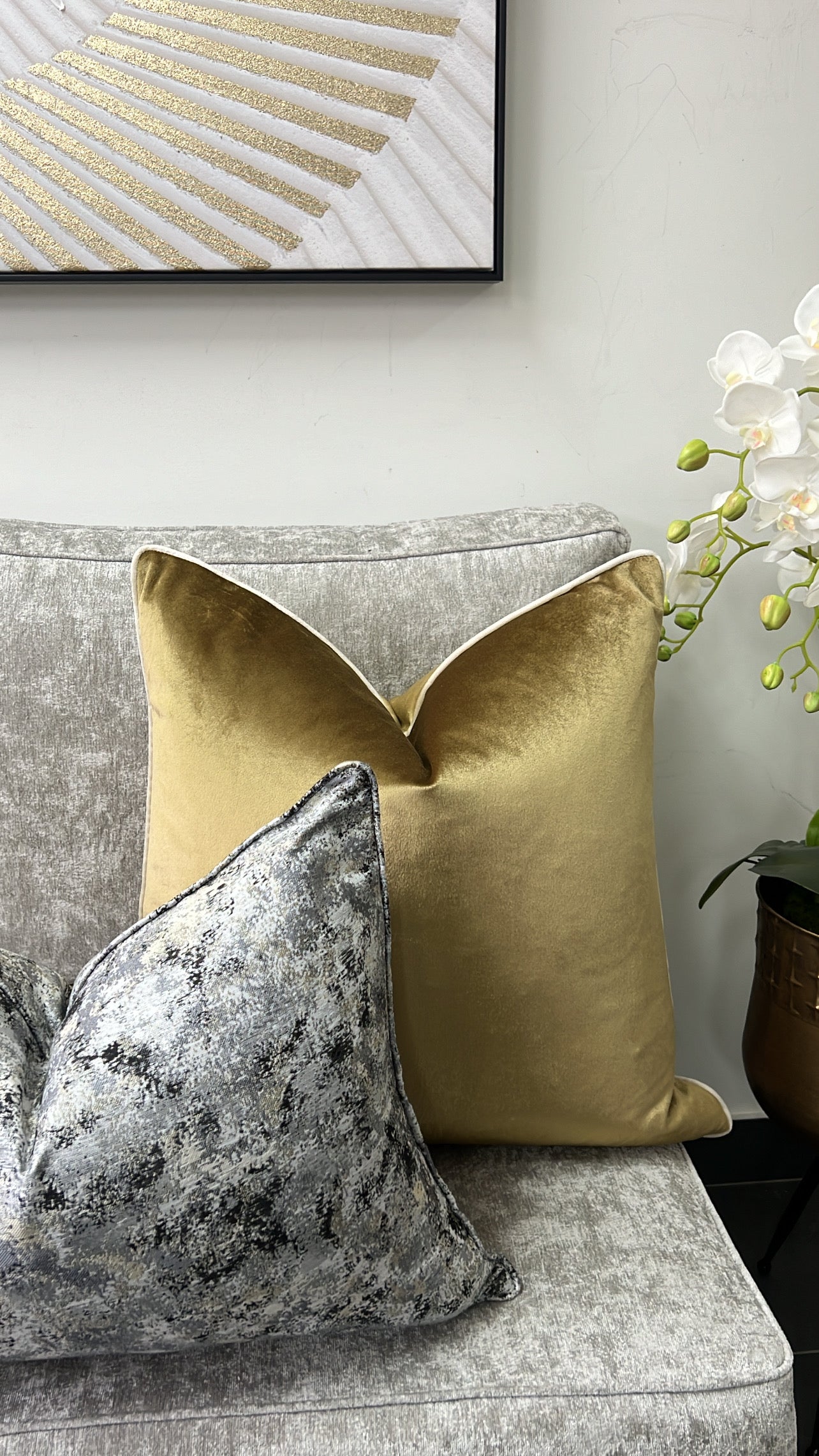 Luxury brushed gold cushion - Luscious Homewares