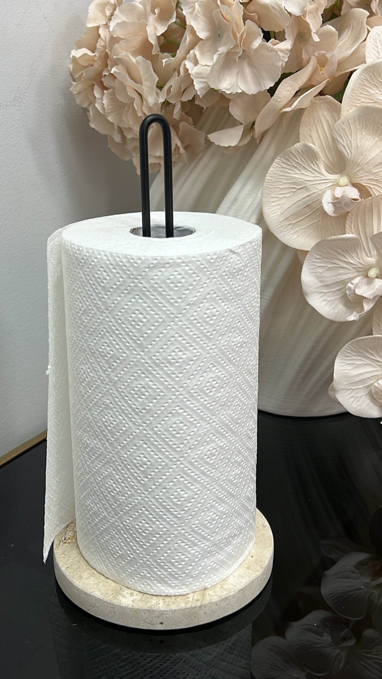 Travertine stone Paper towel holder