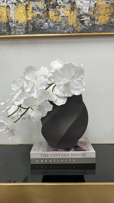 Fountain charcoal ceramic vase - Luscious Homewares