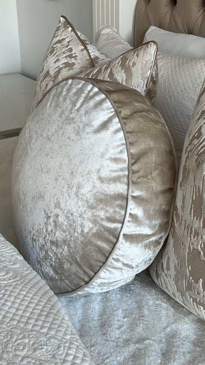 De-luxe Nude round cushion 50cm diameter - Luscious Homewares