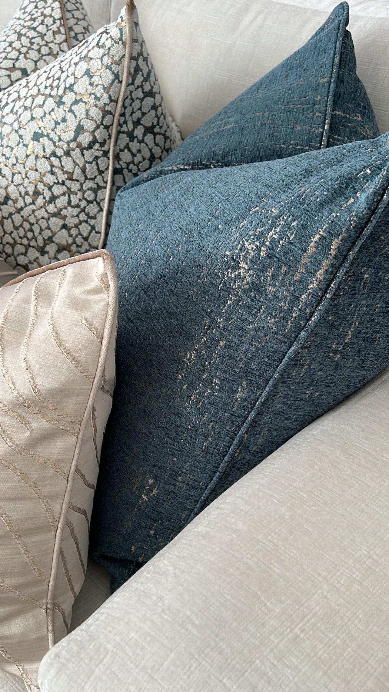 Allure teal & nude Cushion - Luscious Homewares
