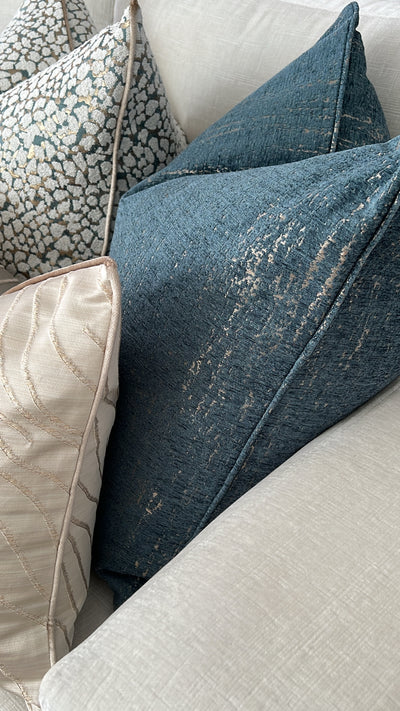 Allure teal & nude Cushion - Luscious Homewares