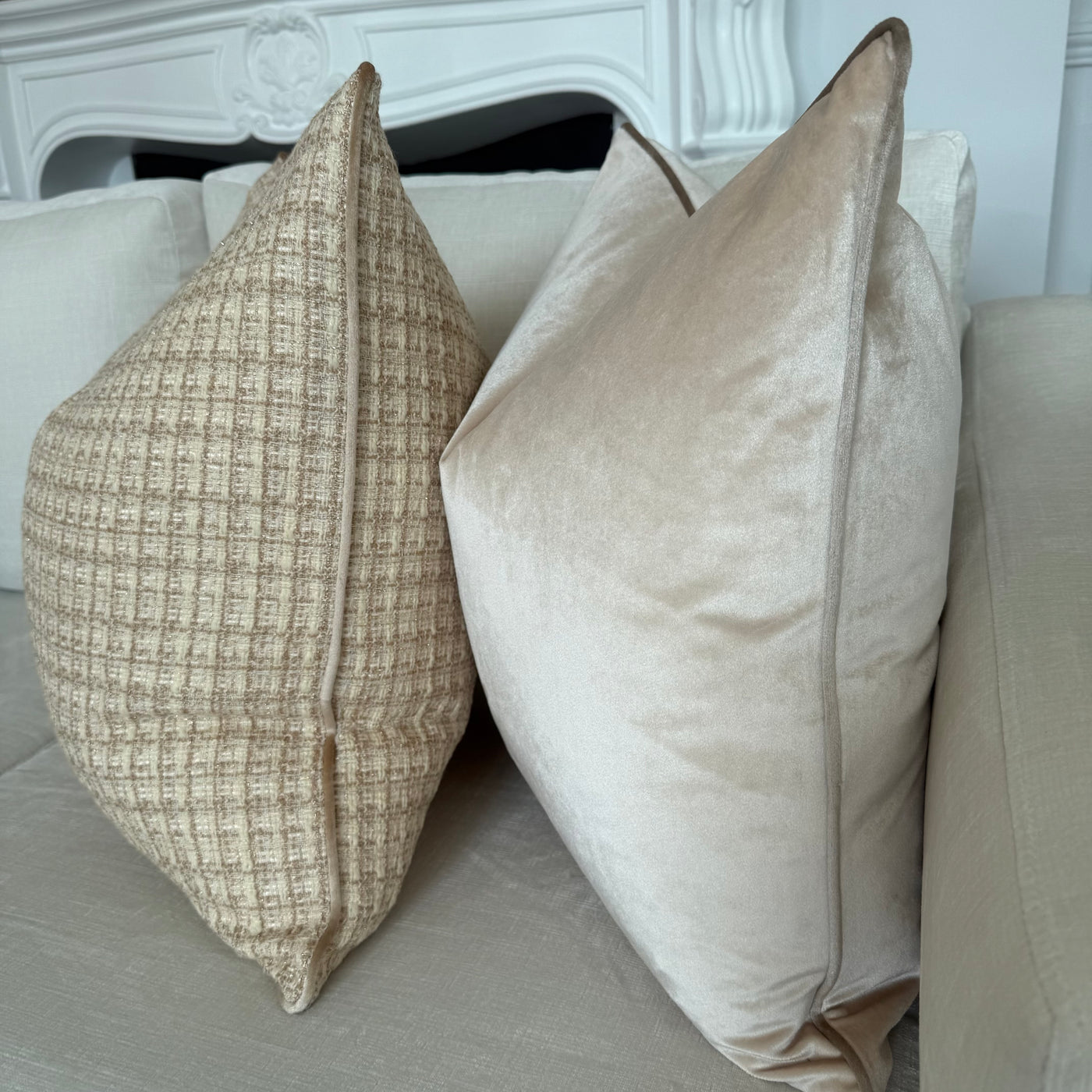 Luxury oyster beige cushion - Luscious Homewares