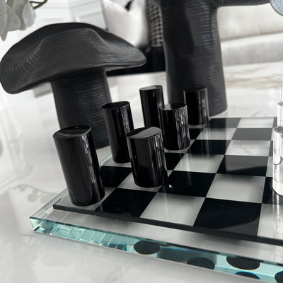 Chess black crystal and crystal - Luscious Homewares