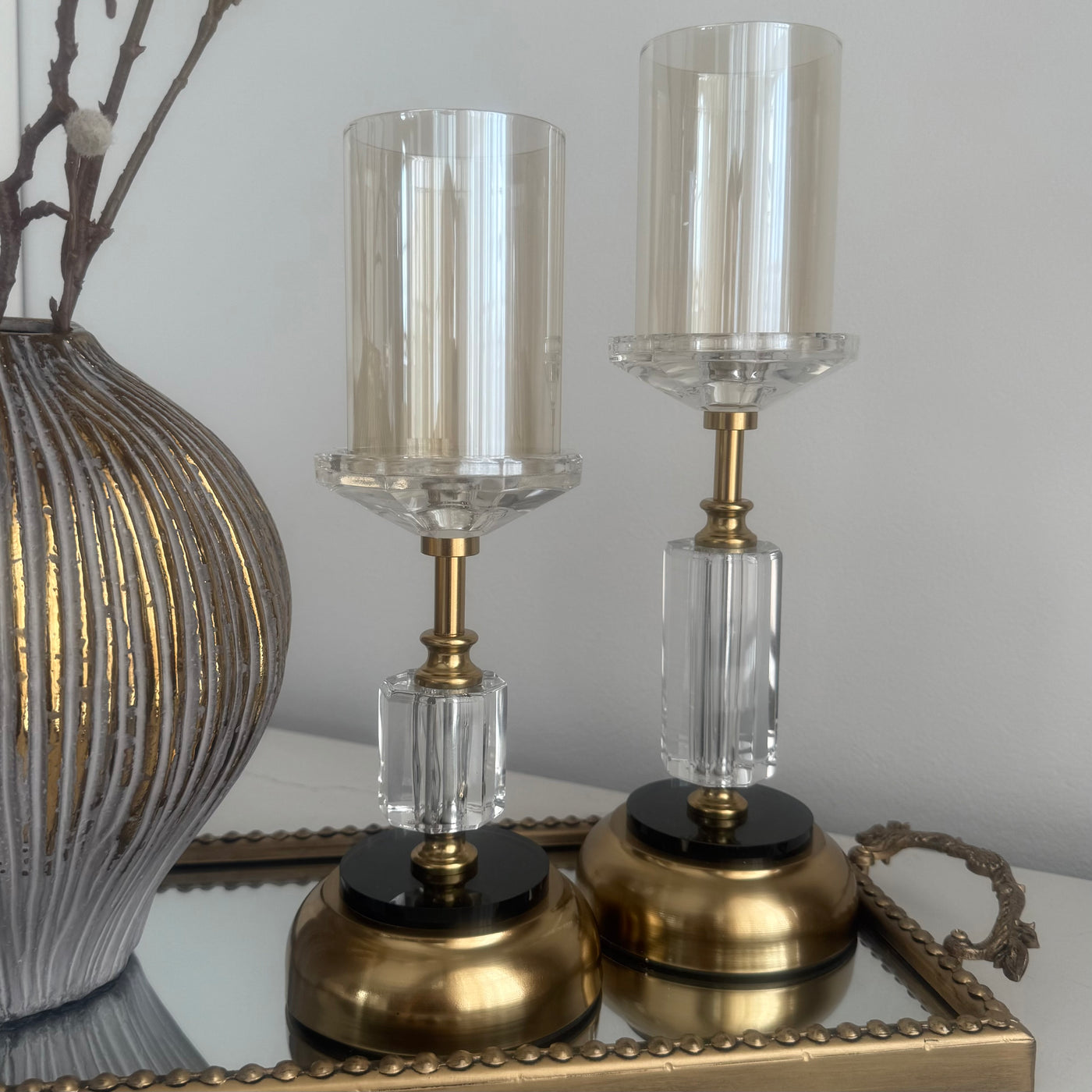 Zohar Crystal candle holders