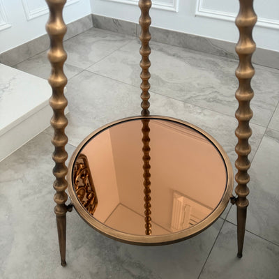 Gold tripod floor gear clock 160 cm - Luscious Homewares