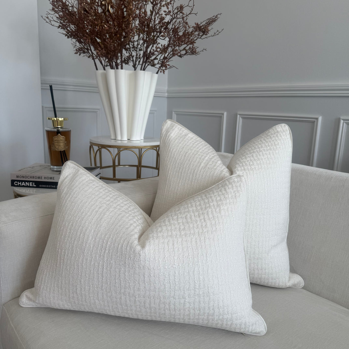 Bianca off white cushion - Luscious Homewares