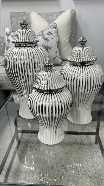 Miya silver ginger jars - Luscious Homewares