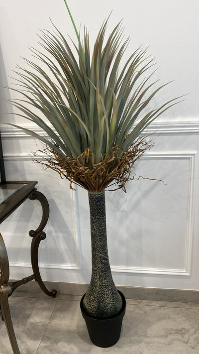 Large Dragon palm Artificial plant / gold metal pot - Luscious Homewares